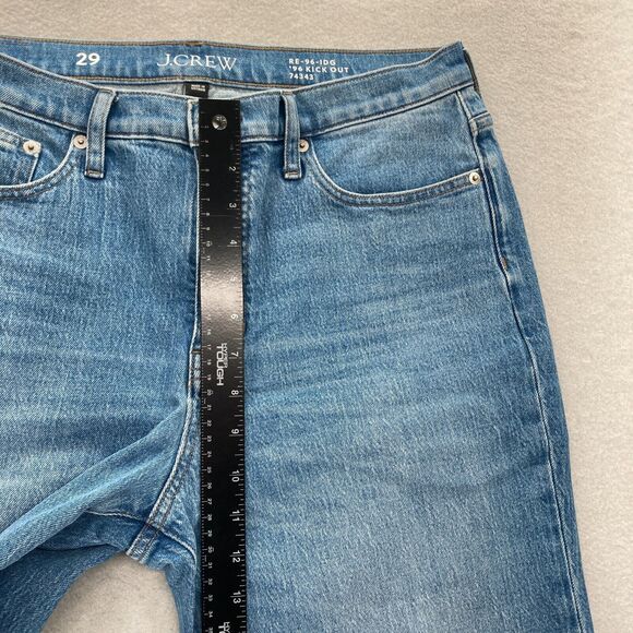 J.Crew High Rise Cropped Kick Out Jeans 1996 Semi Stretch Women's 29 Blue Denim - Picture 10 of 15